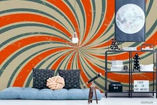 3D Spiral Colorful Wallpaper Wall Mural Removable Self-adhesive Sticker 827