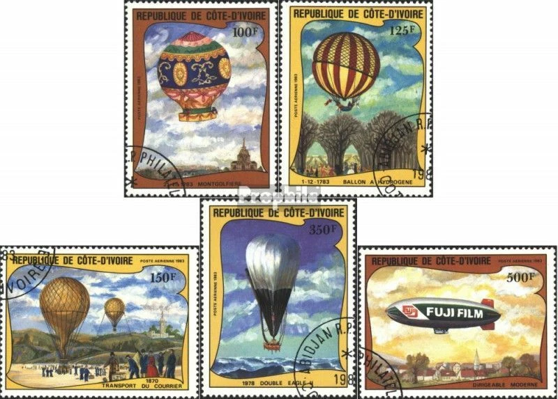 Elfenbeinküste 772-776 (kompl.Ausg.) gestempelt 1983 200 Jahre Luftfahrt - Bild 1 von 1
