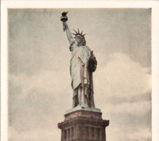 Statue of Liberty, Beacon of Hope & Promise, Lumitone Print NY 1950 VTG Postcard