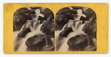 Victorian Stereoview 1800 Waterfall on the West Lyn North Devon William Palmer