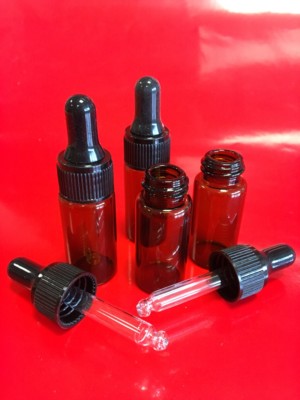 Bernstein Glasflaschen mit Pipette 10ml (mit optionalen zusätzlichen Kappen auf Anfrage)