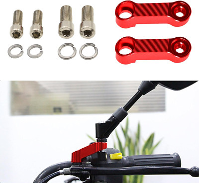 2PCS Motorcycle Mirror Extenders, Motorcycle Rearview Mirror Adapter, Aluminum A
