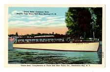 Alexandria Bay NY Postcard Hotel Crossman Uncle Sam Tour Boat Passengers #75193