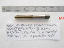 NEW OSG USA H.S.S. 3/8-16 NC  4 FLUTE , H5 STRAIGHT FLUTE PLUG CHAMFER TAP