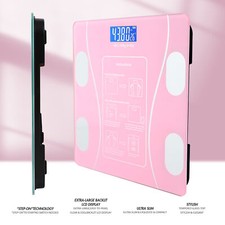 Pink Smart Scale for Body Weight Digital Bathroom Scale BMI Bluetooth Fat Scale