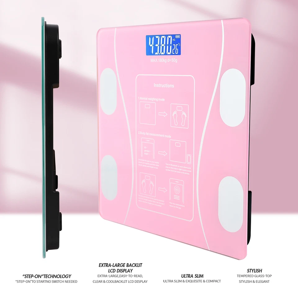 Digital Bathroom Scale for BMI Smart Scale LCD Display Body Weight Scale 400lbs - Image 3 of 4