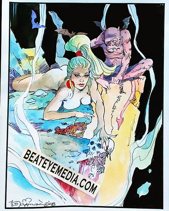 MIKE HOFFMAN-Original Art-Comic Art-Frankenstein,Monster,Animation,VAMPIRE,pinup