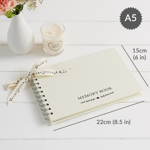 ANGEL & DOVE A5 Funeral Memory Book (Ivory) - Condolence, Funeral, Memorial - Picture 6 of 7