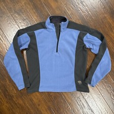 Mountain Hardwear Sz 6 Womens Blue Long Sleeve 1/4 Zip Fleece Pullover Polartec