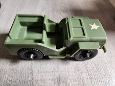 Tim-Mee Toys 5" Green Army Plastic Jeep Made in USA Aurora Ill. Vintage