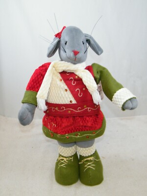 NEW! RITE AID HOLIDAY STYLE CHRISTMAS MOUSE, 20'' TALL, SCARF, ARMS POSEABLE