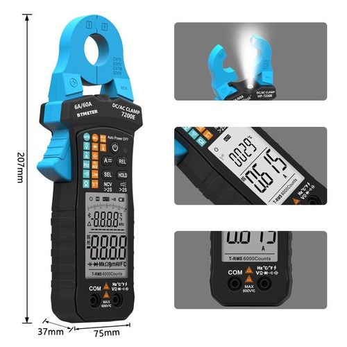 BTMETER TRMS Zangenmultimeter 6000 CAT III 300V, NCV, Auto-Range, Temperatur - Bild 5 von 9