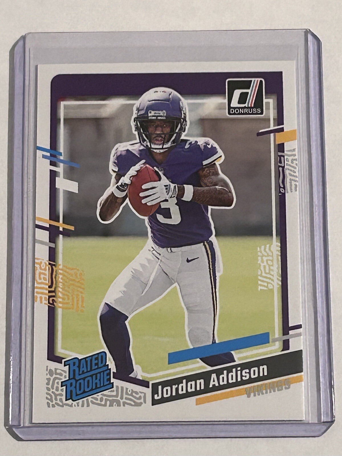 Jordan Addison Rated Rookie #368 Panini 2023-24 Donruss Vikings Football
