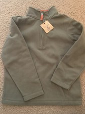 Lands End Kids Green Fleece 1/2 Zip Pullover Sweater Jacket Size L 7