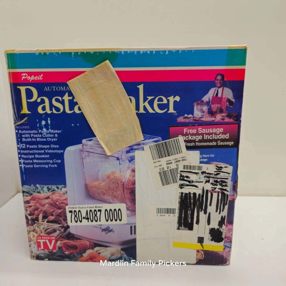 Popeil Automatic Pasta & Sausage Maker 12 Dies w/ Dryer Vintage As Seen On TV - Image 3 of 4