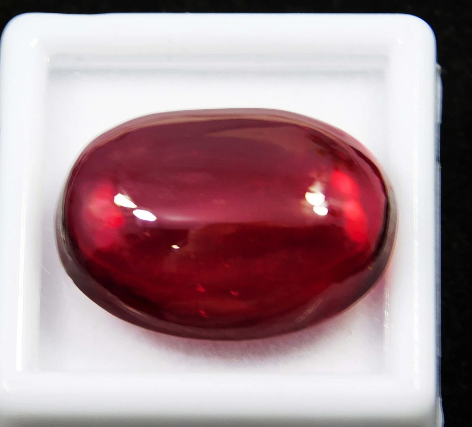 Natural Madagascar Red Ruby 33.30 Ct Oval Cabochon Cut Certified Loose Gemstone - Image 3 of 4