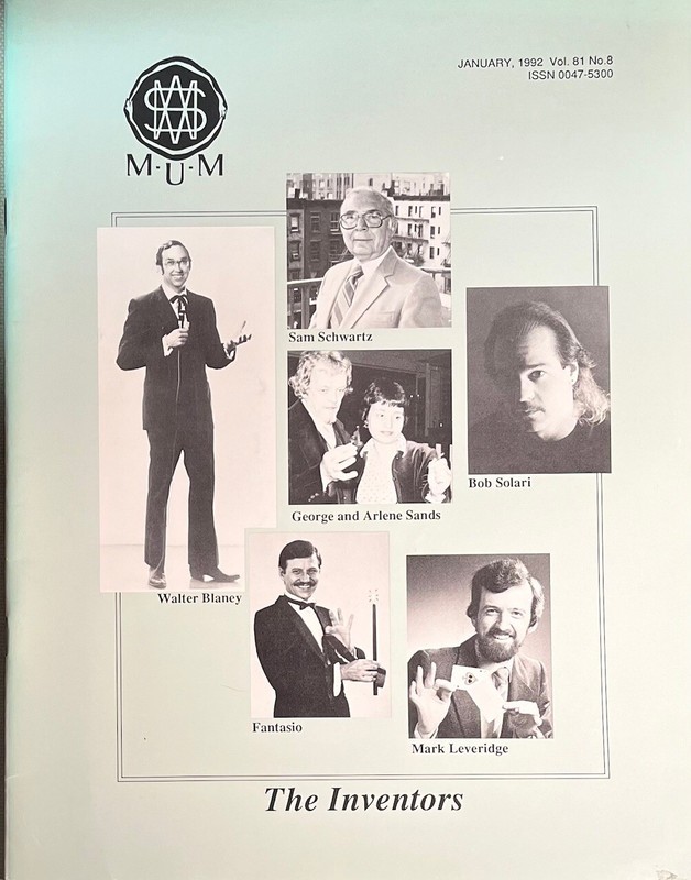 MUM Magic Magazine by the Society of American Magicians  January 1992  Vol. 81/8