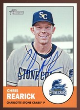 2012 Topps Heritage CHRIS REARICK Signed Card autograph AUTO RAYS