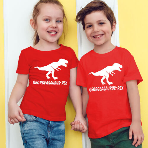 Camiseta Personalizada T-Rex Niños Dinosaurio Diversión Cumpleaños Tu  Nombre Personalizada Niño L73 | eBay