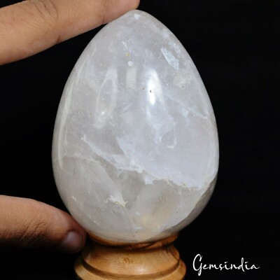 3230 Ct Natural Untreated White Quartz Huge Gem Egg Shape Healing Crystal 3.7''