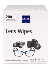 ZEISS Pre-Moistened Camera Lens/Eyeglasses Cleaning Wipes, 200 Count