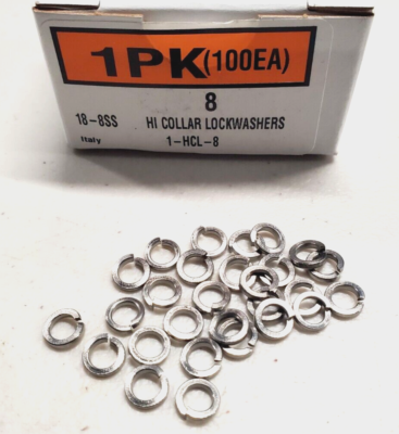 #ad New #8 High Collar Lock Washers 18 8 Stainless Steel 100ea $12.00