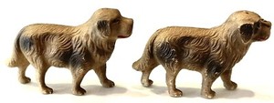 ANTIQUE 2 SMALL CELLULOID DOGS EACH IS ABOUT 1.75" TALL