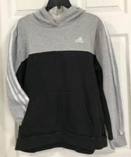 Adidas Gray  Black Pullover Hoodie w/ Embroidered Logo Boys Size: XL 18/20 