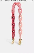 Coach Short Chain Strap With Recycled Resin Pink Multiple CA836