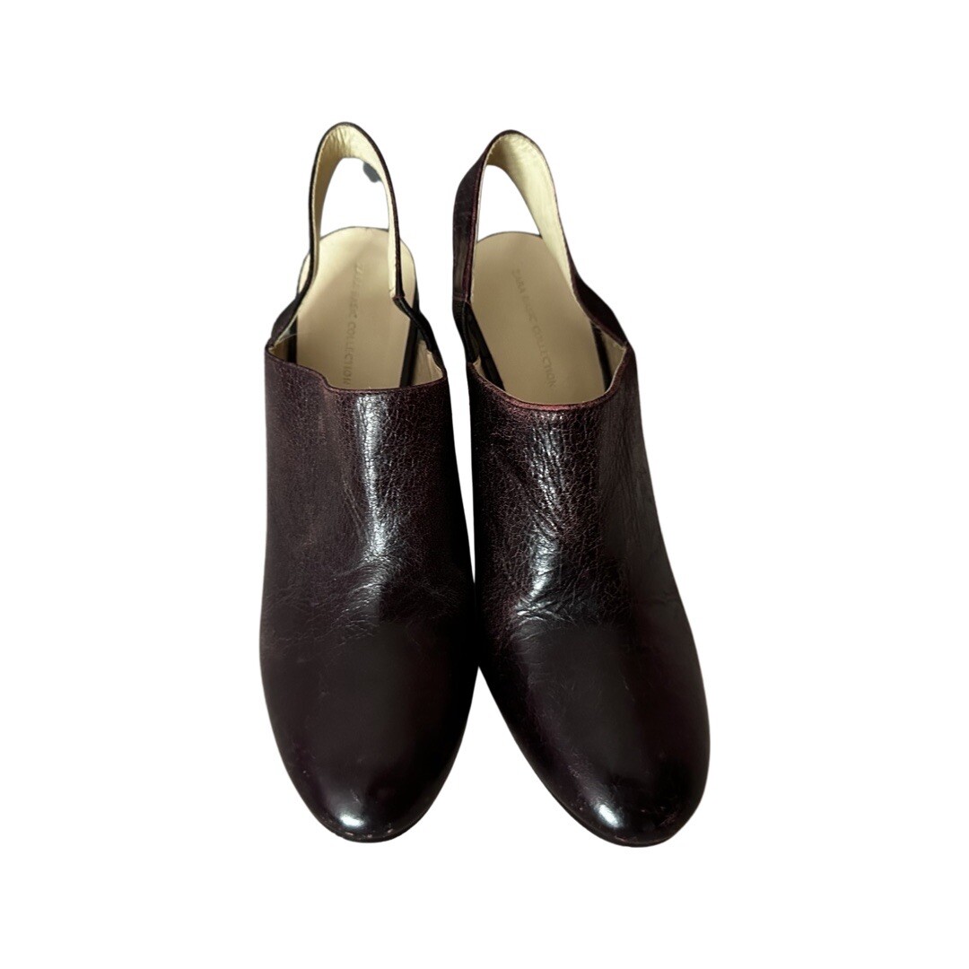 Zara Basic Size 41/9 Brown Leather Slingback Shoe… - image 2