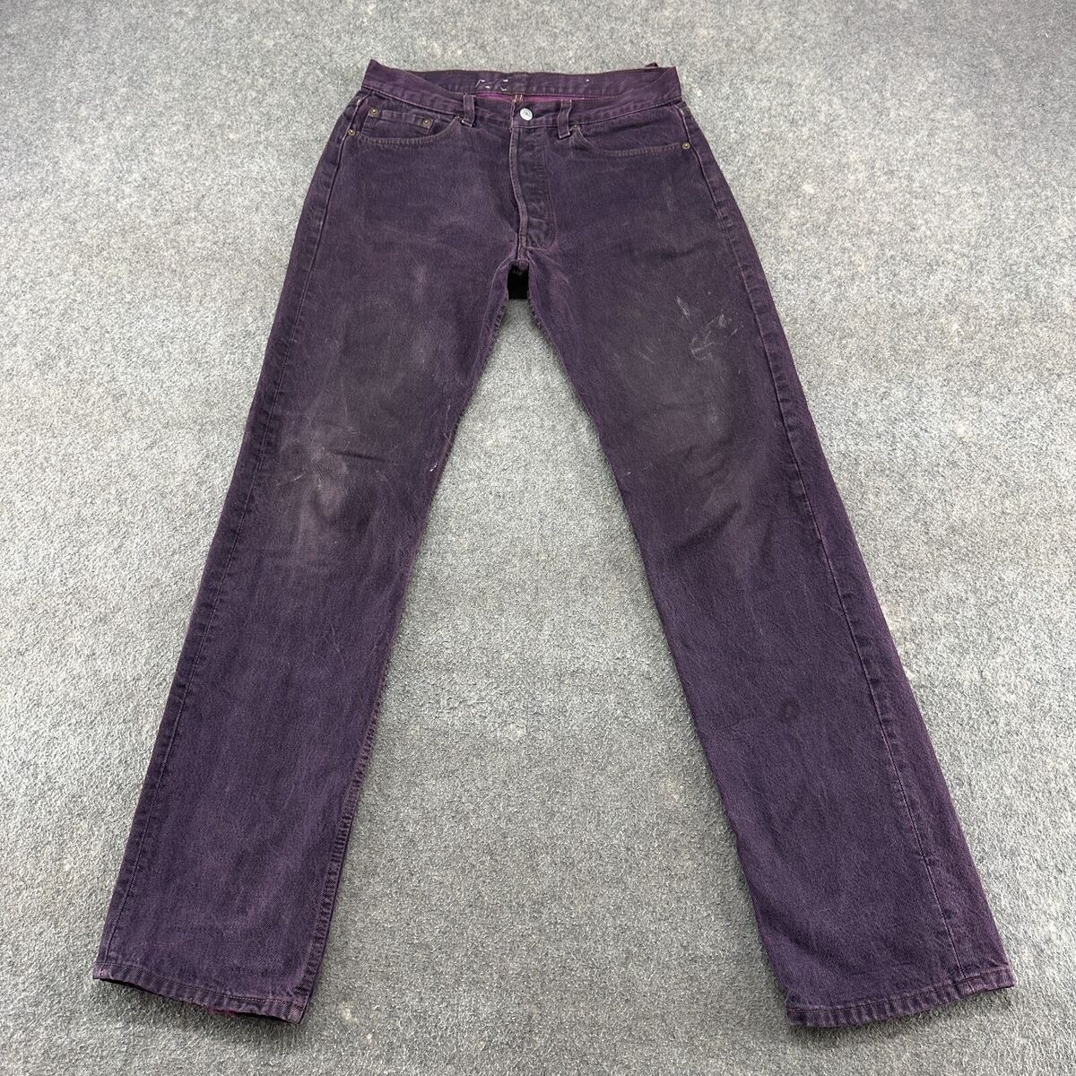 VINTAGE Levis 501 Jeans Mens 33x34 Purple Straight Dark Wash VINTAGE Levis 501 Jeans Mens 33x34 Purple Straight Dark Wash