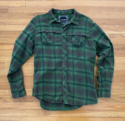 VTG Zoo York Flannel SZ L Pine Green Button Up Skate Hip Hop