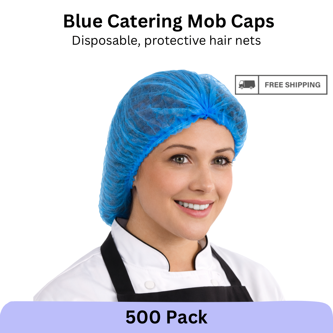 Vanity UK Mob Caps (500) Blue Disposable Hair Net Catering Food Kitchen