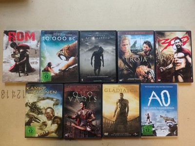 Abenteuer Sandalen Rom Troja Sparta 9x DVD Film 300 A0 Gladiator 10.000 BC FSK18
