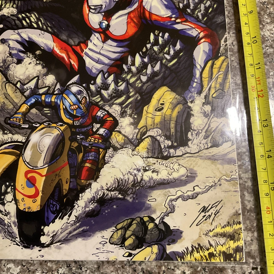 17x11 Godzilla Vs. Ultraman Vs. Kikaider Print Signed By Matt Frank. - Image 4 of 4