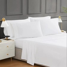 Hotel Signature Egyptian Cotton 400 TC 6-Piece Sheet Set White Queen