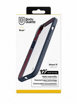 BodyGuardz Rivet Case for iPhone 13 Dusty Blue, 12ft Drop Rating MagSafe COMP