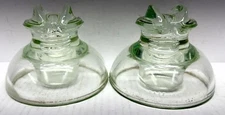  2 - Kimble 830 - Tempered Clear Glass Insulator - Made In USA 10-51