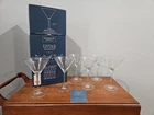 (6) WATERFORD Marquis VINTAGE Clear Crystal 7 3/4" LARGE MARTINI GLASSES Plain