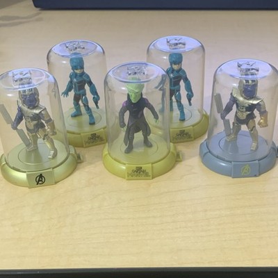 Marvel Avengers Thanos Mini Figures Set 5pc Plastic Multicolor Display Domes