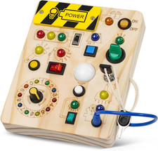 Montessori Busy Board with Traffic Lights - Sensory Toys for 1 2 3 4 Year Olds,