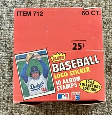 1982 Fleer Baseball Sticker and Stamps Box.  Full Box 60 Packs