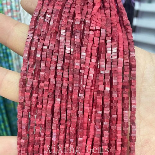 Cuentas espaciadoras de disco cuadradas planas turquesa rojo coral de 1x2 mm para hacer joyas hágalo usted mismo - Imagen 3 de 6