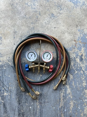 #ad JB Industries 2 Valve Refrigeration Manifold w 72” Hoses Low Loss Fittings $49.99