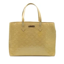 Louis Vuitton Monogram Vernis Wilshire MM Tote Bag M91441 Ivory Patent 949729
