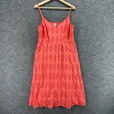 Old Navy Dress Women XL Pink Floral Shift Midi V-Neck Sleeveless Embroidered