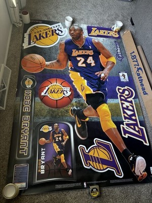 Kobe Bryant Fathead Los Angeles Lakers Life-Size Wall Decal 50x77 New 2012
