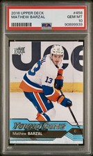 2016-17 UPPER DECK #458 MATHEW BARZAL YOUNG GUNS RC ROOKIE PSA 10
