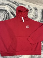 New Victoria  s Secret Pink Pullover Hoodie XS Drawstring Logo Spicy Red NWT