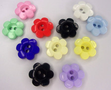 10 x 2 Hole Daisy Flower Buttons Baby Knits Sewing Choice Of Size & Colour